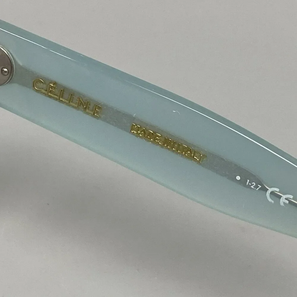 Celine CL40002U 84V Baby Blue Crystal Eyeglass Frame 54-22 145 Italy Translucent